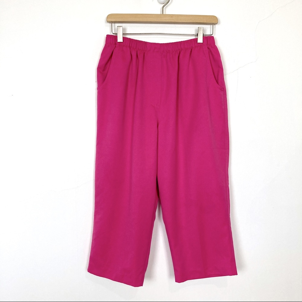 Vintage y2k high waisted culottes fuchsia pink capris bright fun summer cute